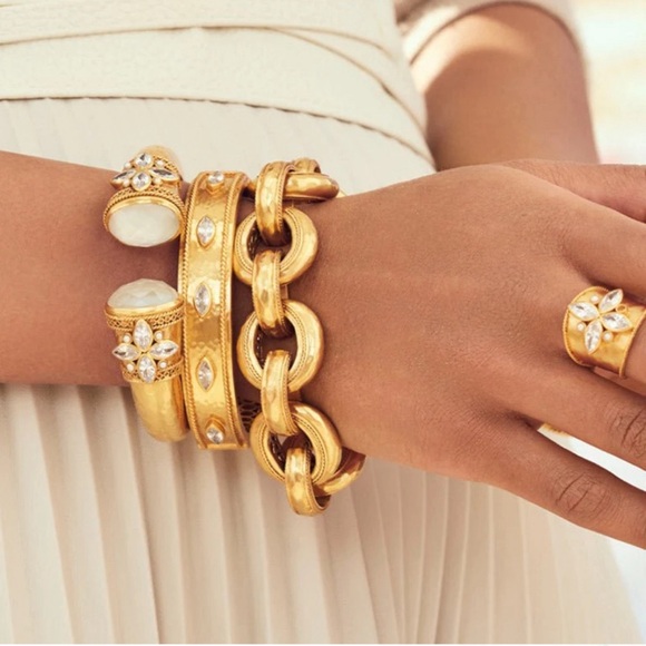 NWT Authentic Bohemian Spring Summer Julie Vos Gemstone Hinged Cuff/Bracelet - Picture 5 of 17